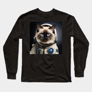 Astronaut Cat in Space - Balinese Long Sleeve T-Shirt